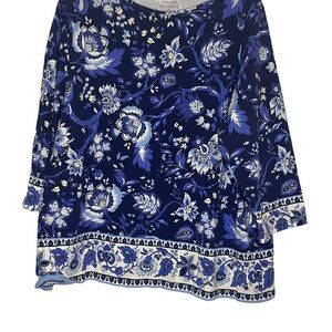 Talbots Blue Floral Women's Blouse